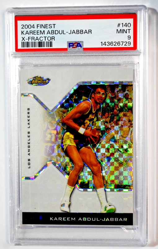 2004 Topps Finest #140 Kareem Abdul-Jabbar X-Fractor /199 PSA 9 Mint