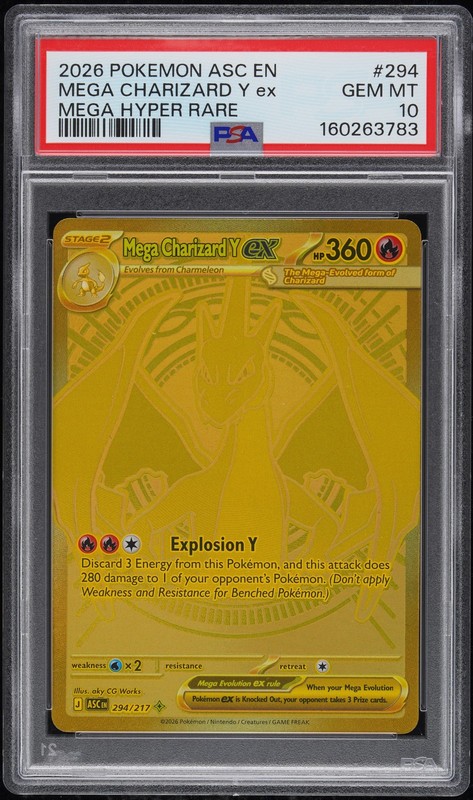 2026 POKEMON ASC EN-ASCENDED HEROES MEGA HYPER RARE MEGA CHARIZARD Y EX PSA 10