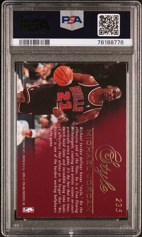 1995 FLAIR #235 MICHAEL JORDAN PSA 6 view 2