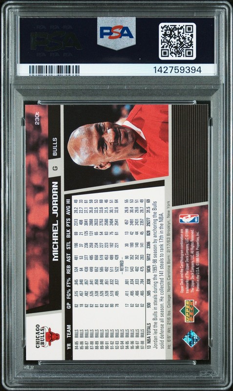 1998 UD #230T MICHAEL JORDAN PSA 7 view 2