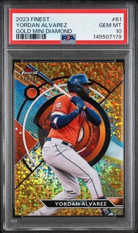 2023 Topps Finest - Yordan Alvarez /50 Gold Mini-Diamond Refractor #61 PSA 10