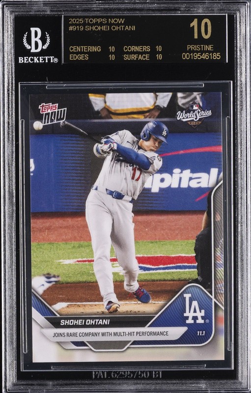 2025 TOPPS NOW #919 SHOHEI OHTANI BGS 10 BLACK LABEL