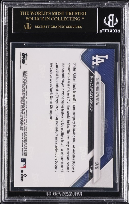 2025 TOPPS NOW #919 SHOHEI OHTANI BGS 10 BLACK LABEL view 2