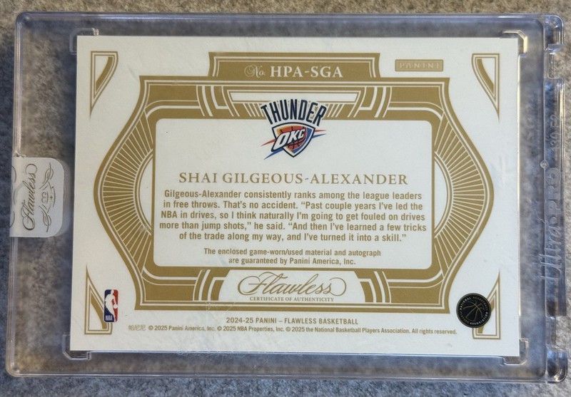 2024 Flawless Shai Gilgeous-Alexander Horizontal Patch auto Gold /10 Sealed view 2
