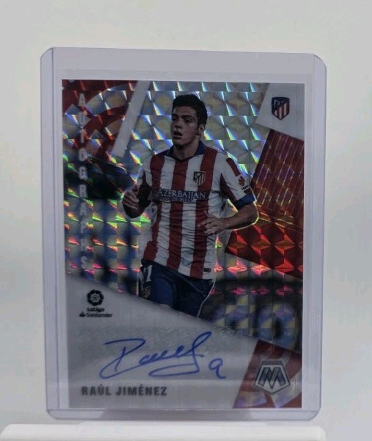 2021-22 Panini Mosaic Raul Jimenez Prizm Auto Atletico Madrid Mexico