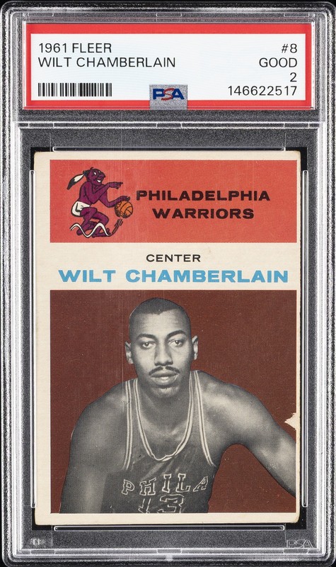 1961 FLEER #8 WILT CHAMBERLAIN PSA 2