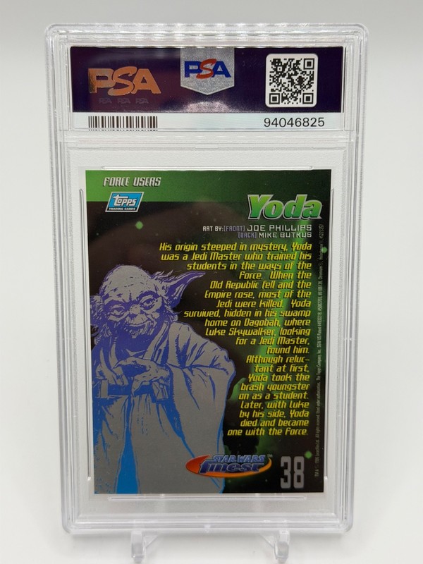 1996 TOPPS FINEST STAR WARS #38 YODA  PSA 10 GEM MINT VINTAGE view 2