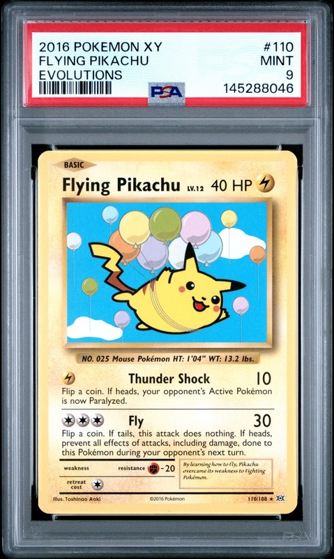 2016 POKEMON XY EVOLUTIONS #110 FLYING PIKACHU PSA 9