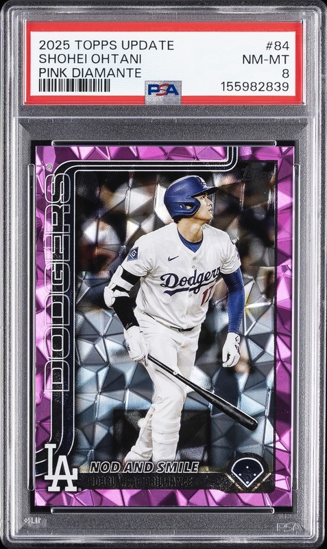 2025 TOPPS UPDATE PINK DIAMANTE #84 SHOHEI OHTANI PSA 8
