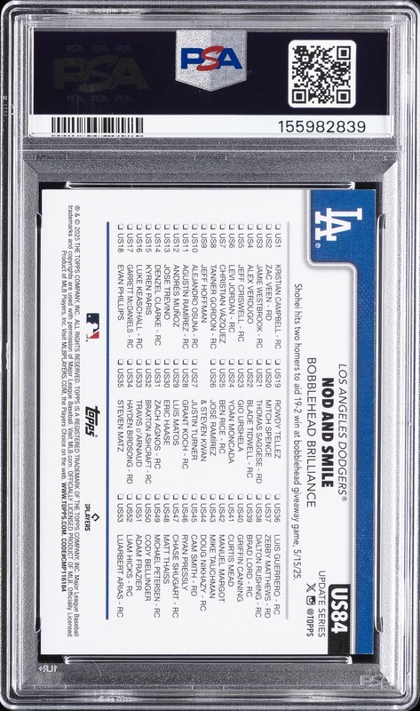 2025 TOPPS UPDATE PINK DIAMANTE #84 SHOHEI OHTANI PSA 8 view 2