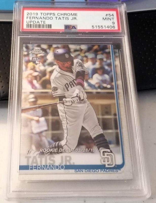 2109 Topps Chrome Update #54 Fernando Tatis Jr. Rookie Card PSA Mint 9 Beautiful