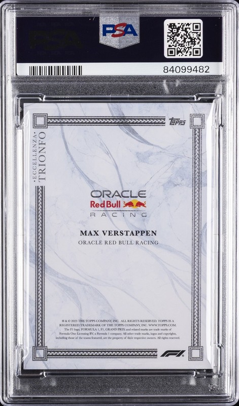 2023 TOPPS ECCELLENZA FORMULA 1 TRIONFO-GRAY MAX VERSTAPPEN 30/75 PSA 10 view 2