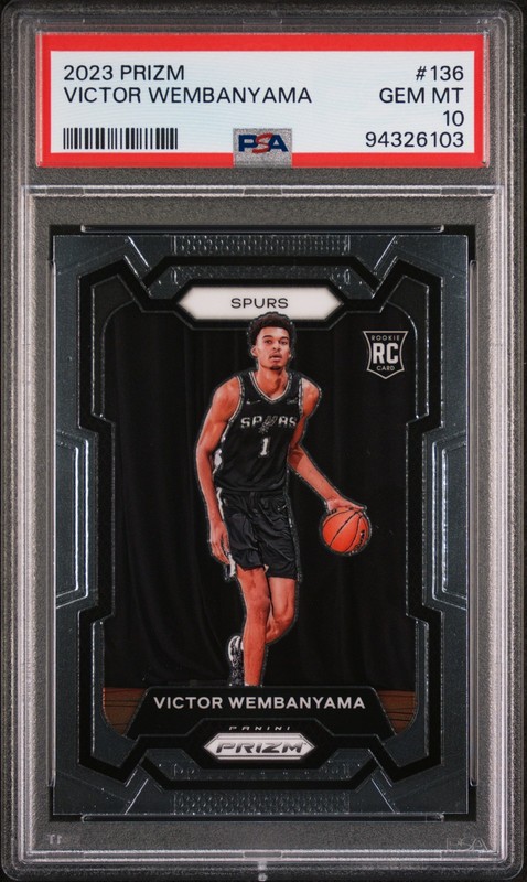 2023 PANINI PRIZM #136 VICTOR WEMBANYAMA ROOKIE RC PSA 10