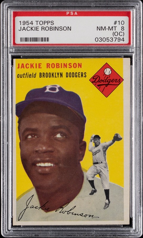 1954 Topps Jackie Robinson #10 PSA 8 OC Near Mint - Mint 💎 Great Eye Appeal!
