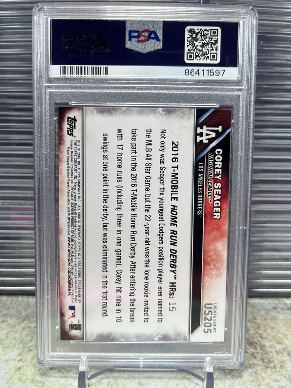 2016 Topps Update #US205 Corey Seager RC PSA 10 view 2
