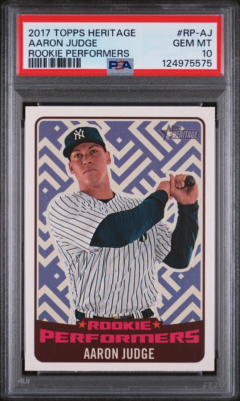 2017 TOPPS HERITAGE ROOKIE PERFORMERS #RP-AJ AARON JUDGE PSA 10