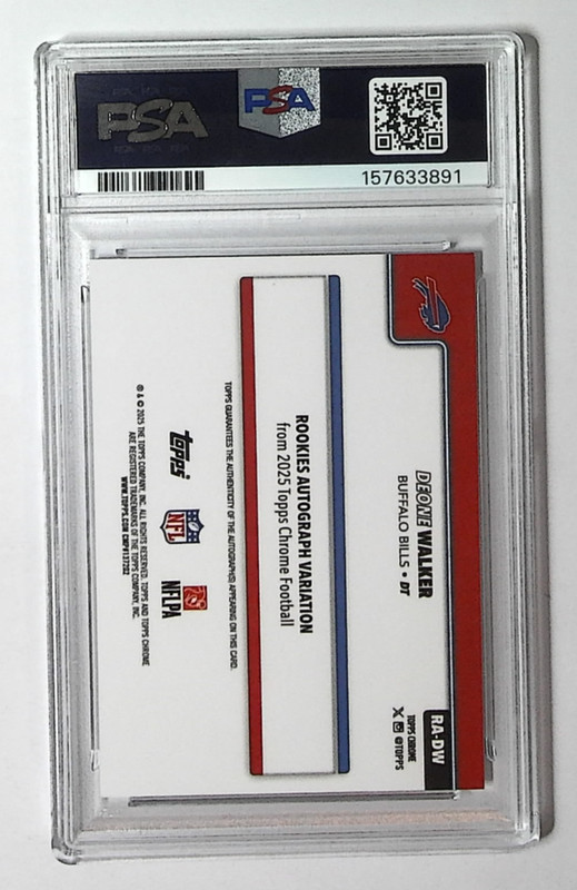 2025 Topps Chrome Deone Walker RC Rookie Molten Mercury AUTO /14 PSA 9 view 2