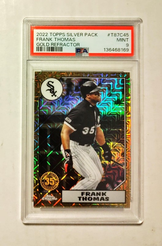 Frank Thomas 2022 Topps Chrome Silver Pack GOLD REFRACTOR /50 PSA 9 White Sox z4