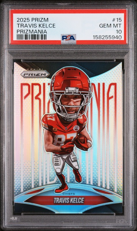 2025 PANINI PRIZM PRIZMANIA #15 TRAVIS KELCE PSA 10