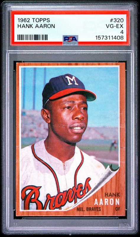 1962 TOPPS #320 HANK AARON PSA 4