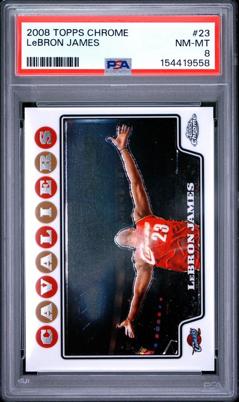 2008 TOPPS CHROME #23 LEBRON JAMES PSA 8