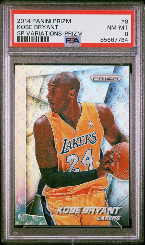 2014-15 Panini Prizm Basketball SP Variations Prizm #8 Kobe Bryant PSA 8