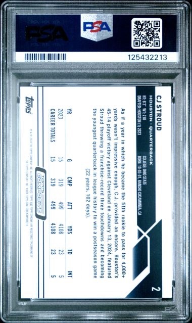 2023 Topps Composite C.J. Stroud Blue Geometric ROOKIE /99 PSA 7 POP 1  ROOKIE view 2