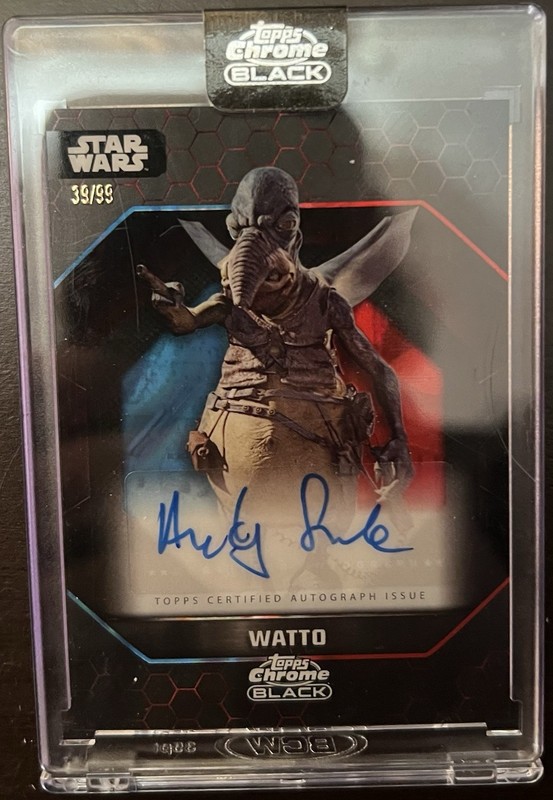 2024 Topps Chrome Black Star Wars Encased Auto Watto Andy Secombe /99