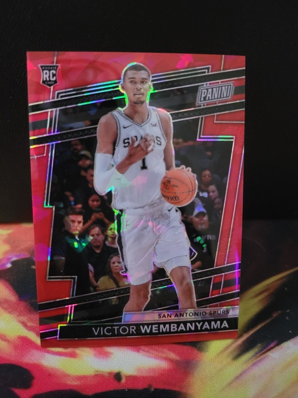 Panini National VIP Gold Wembanyama Rookie Red Ice Prizm /149 "Front Scratched"