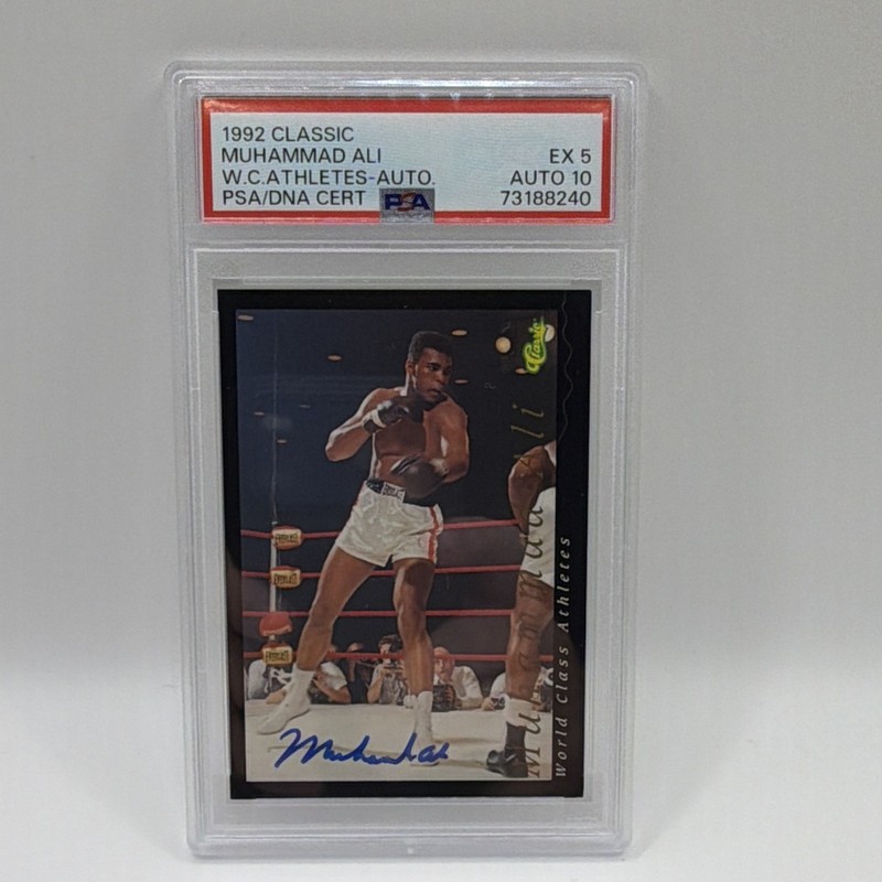 1992 Classic MUHAMMAD ALI AUTOGRAPHED World Class Athletes PSA AUTO 10/PSA 5