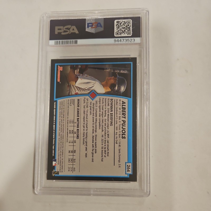 2001 Bowman Albert Pujols #264 PSA 8 view 2