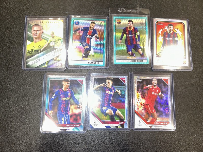 Soccer Trading Card Lot - Messi, Neymar, Pique, Haaland, Van Dijk
