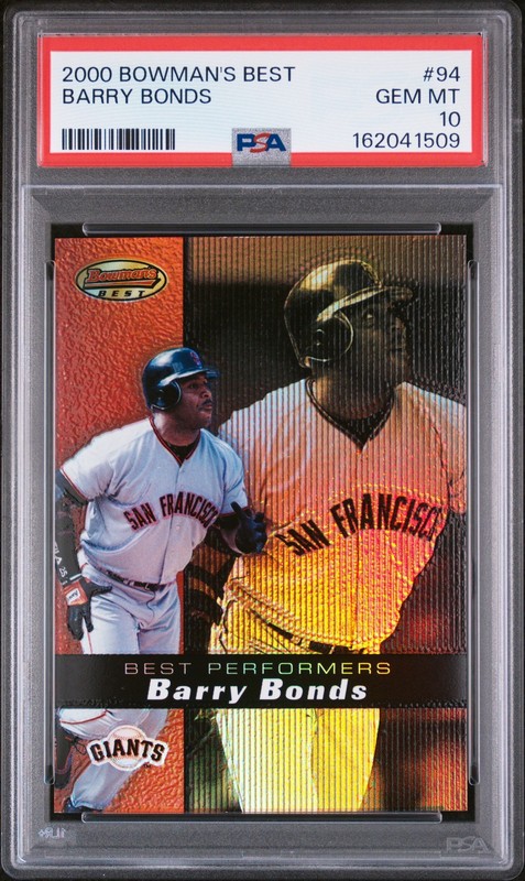 2000 BOWMAN'S BEST #94 BARRY BONDS PSA 10 view 1