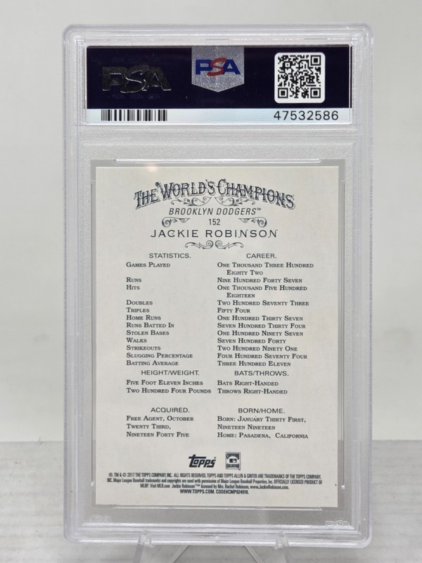 2017 Topps A & G JACKIE ROBINSON PSA 10 Gem Mint (Pop 11) view 2