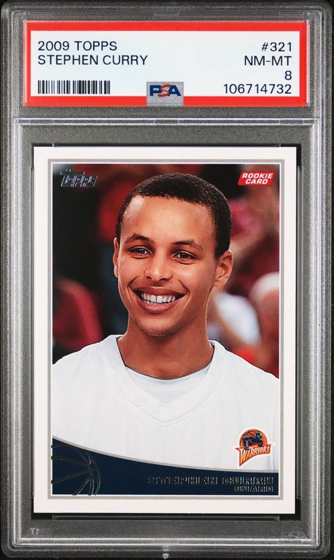 2009 TOPPS #321 STEPHEN CURRY ROOKIE RC PSA 8