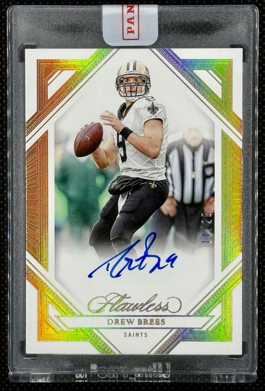 2023 Panini Flawless Gold Foil #FFS-DBR DREW BREES On Card Auto Saints #11/25