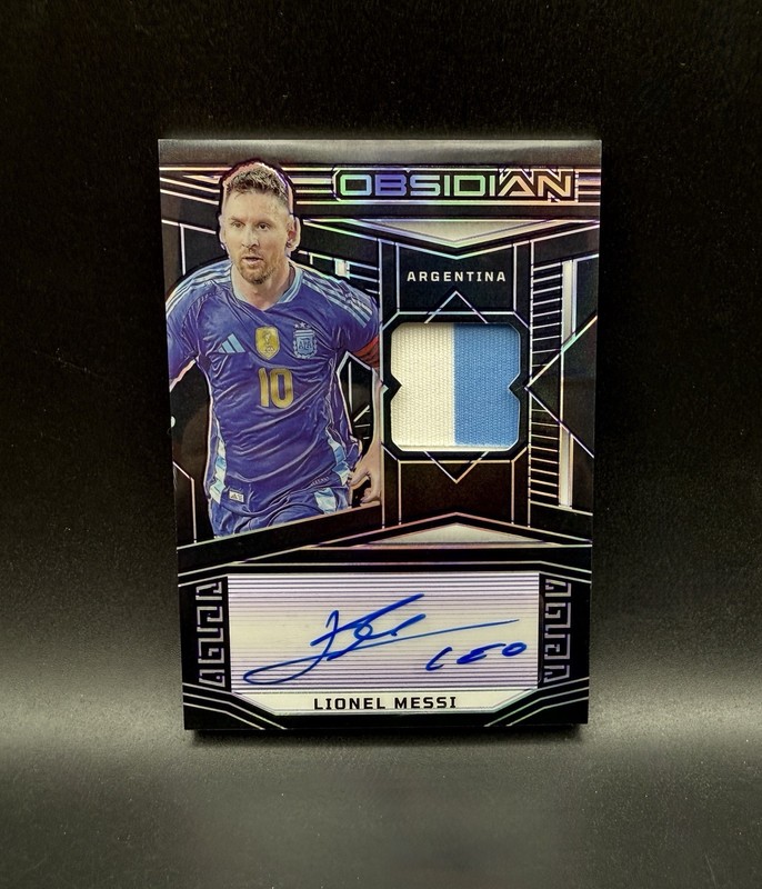 2023-24 Panini Obsidian Lionel Messi #JA-LM Purple Jersey Patch Auto 17/20