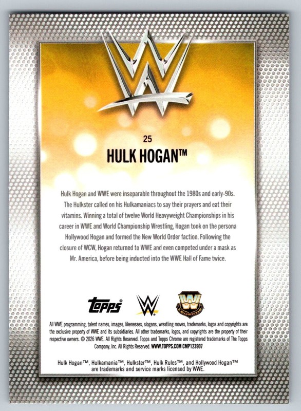 2026 Topps Chrome WWE #25 Hulk Hogan X-Fractor view 2