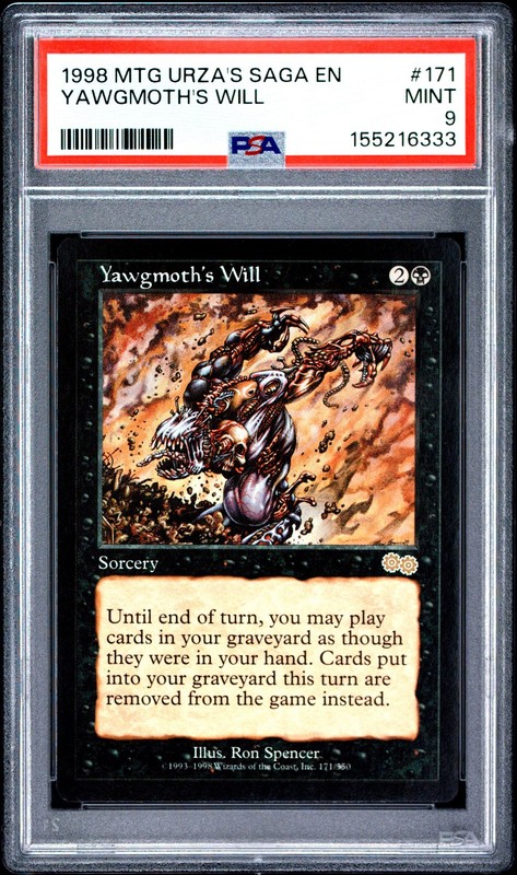 1998 MAGIC: THE GATHERING URZA'S SAGA #171 YAWGMOTH'S WILL PSA 9
