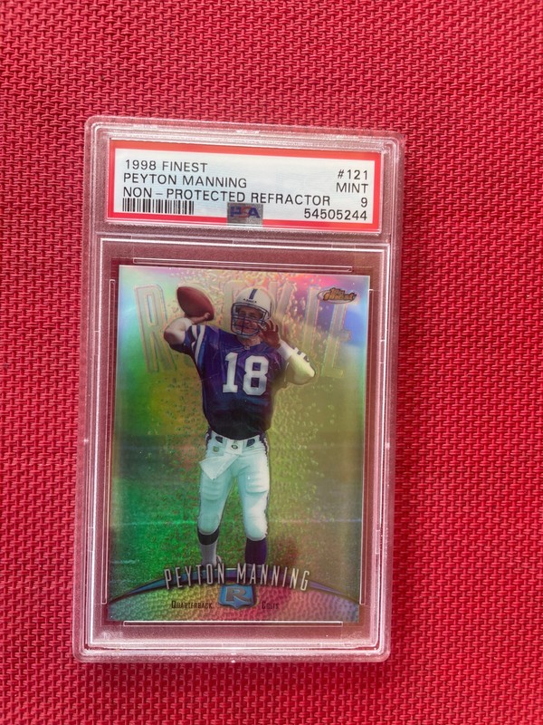 PEYTON MANNING 1998 Topps Finest REFRACTOR RC ROOKIE  PSA 9