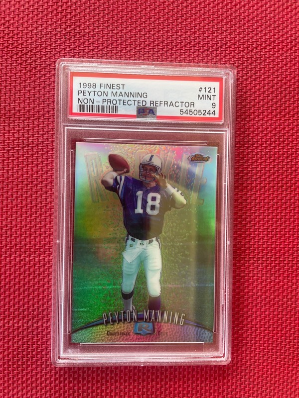 PEYTON MANNING 1998 Topps Finest REFRACTOR RC ROOKIE  PSA 9 view 2