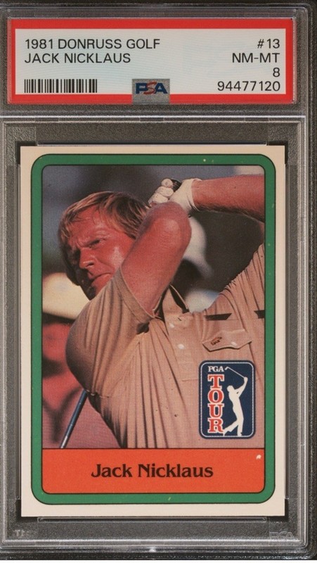 Jack Nicklaus 1981 Donruss Golf Stars #13 Rookie Card PSA 8 Graded Golf Card
