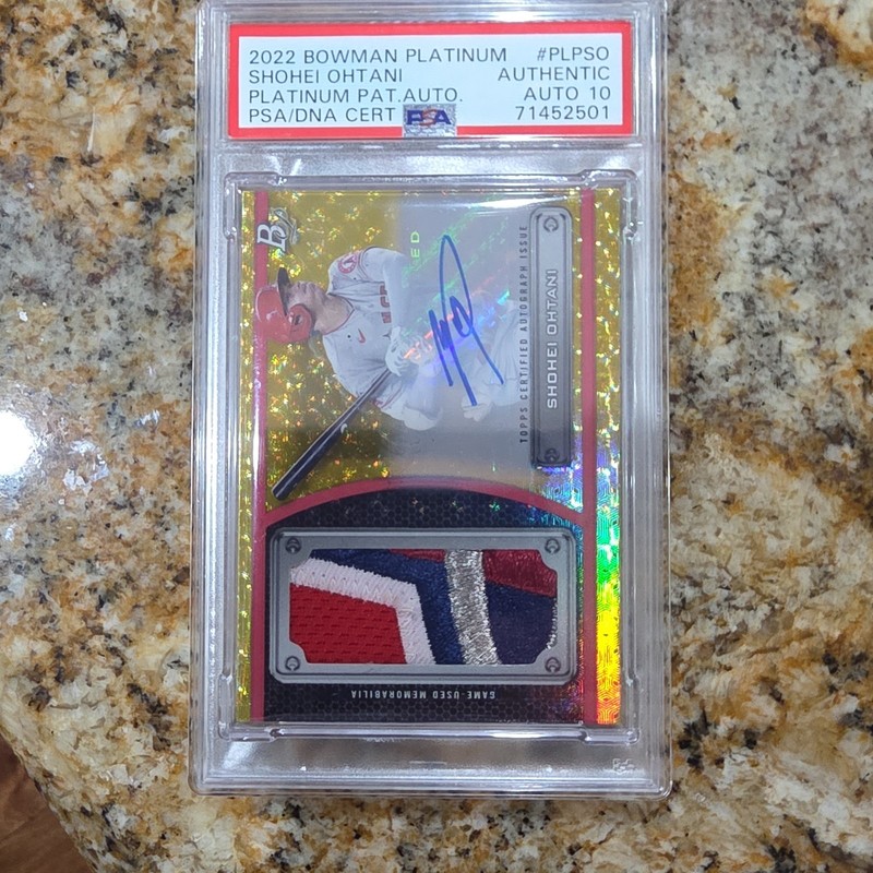 2022 Bowman Platinum Shohei Ohtani Gold Foil Fractor 1/1 Auto Patch GRAIL CARD!!