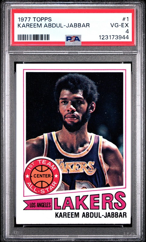 1977 TOPPS #1 KAREEM ABDUL-JABBAR PSA 4