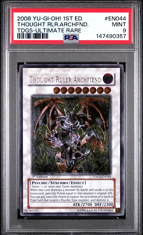 2008 YU-GI-OH! TDGS-THE DUELIST GENESIS #EN044 THOUGHT RULER ARCHFIEND PSA 9