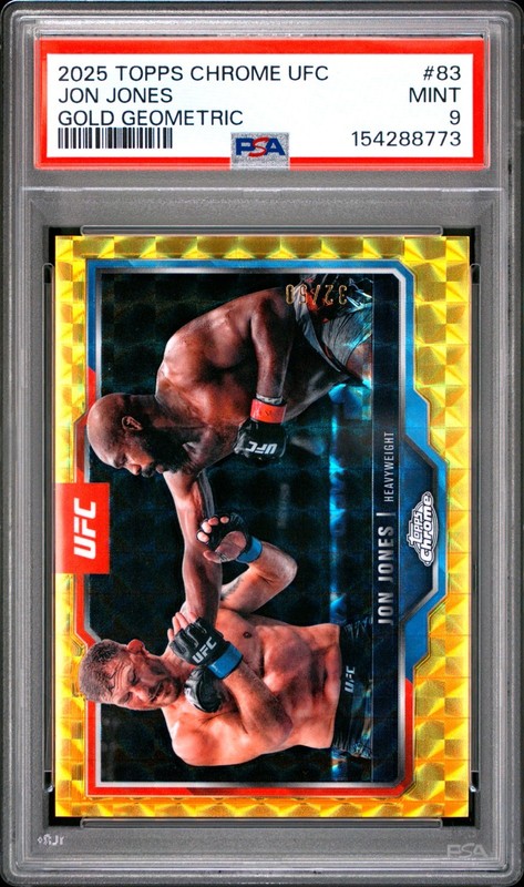 2025 Topps Chrome UFC Gold Geometric #83 Jon Jones /50 PSA 9