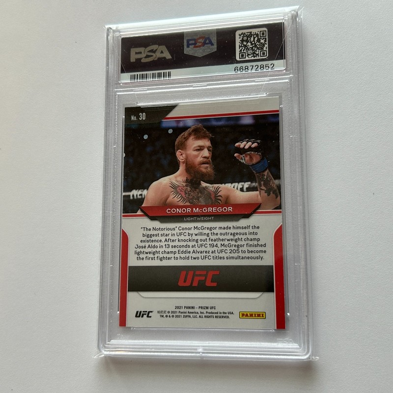 Conor McGregor 2021 Panini Prizm UFC Base Card #30 PSA 10 GEM MINT view 2