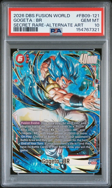 2026 DRAGON BALL SUPER CARD GAME FUSION WORLD DUAL EVOLUTION GOGETA : BR PSA 10