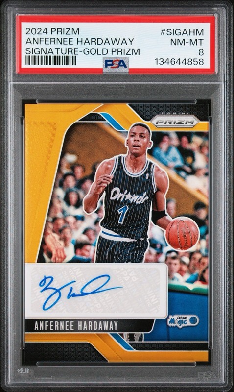 2024-25 ANFERNEE HARDAWAY AUTO PANINI PRIZM AUTOGRAPHS GOLD /10 PSA 8
