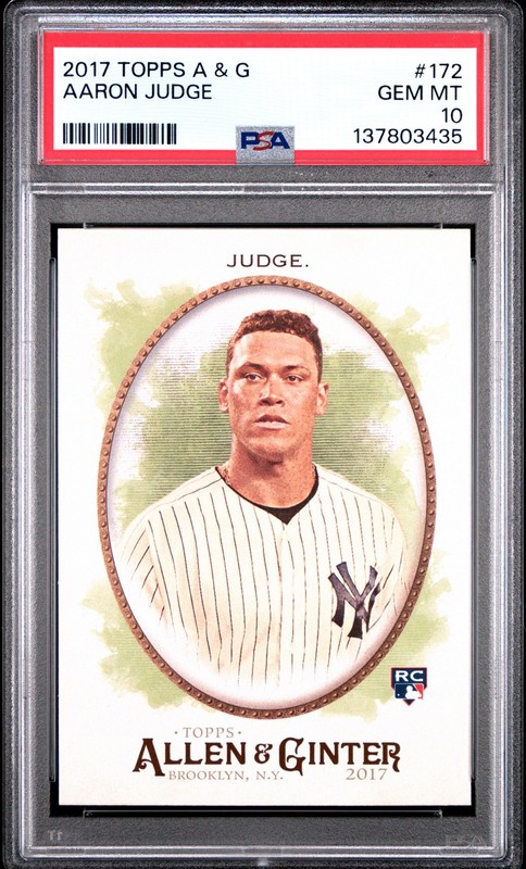 2017 TOPPS ALLEN & GINTER #172 AARON JUDGE ROOKIE RC PSA 10
